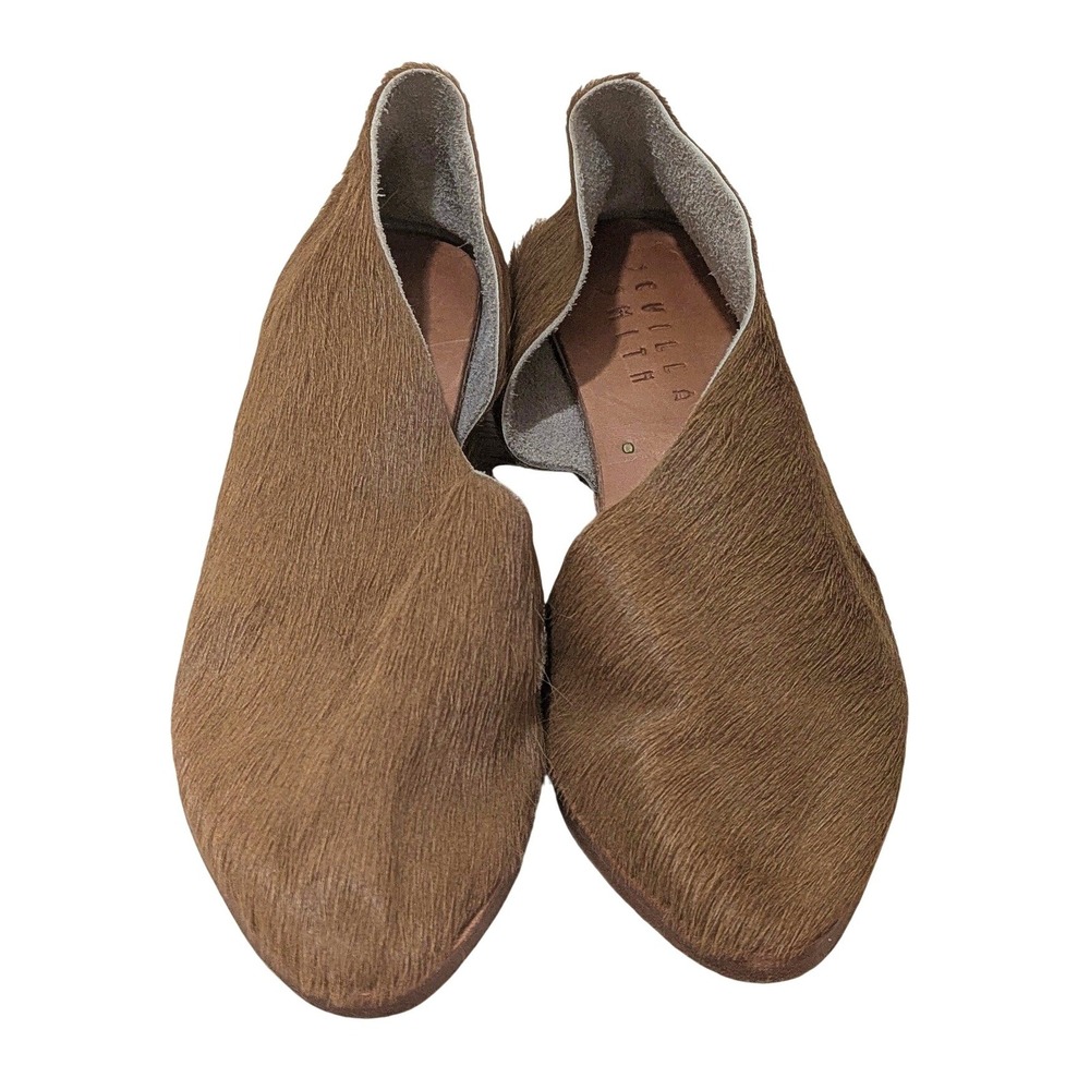 Elizabeth Suzann The Kim Sevilla Smith Brown Calf Hair Loafers Flats Sz 36